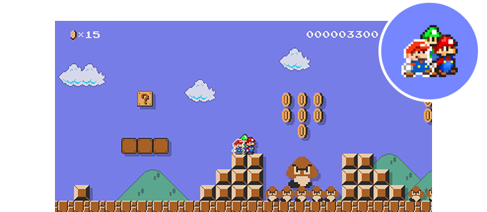 ニンテンドー3DS『マリオ＆ルイージRPG ペーパーマリオMIX』のコラボコースと「マリオトリオ」のキャラマリオ